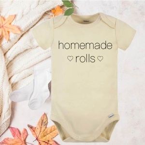 Homemade rolls baby onesie®, Fall baby bodysuit, Thanksgiving onesie®